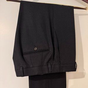 Ted Baker Pants Wool Livingstone Gingham Checked - 30R - Gray Black Straight Leg